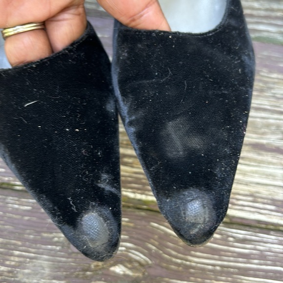 Vintage Prada Slingback Black Velvet Shoes - Size 36.5 Made in Italy - Picture 3 of 9